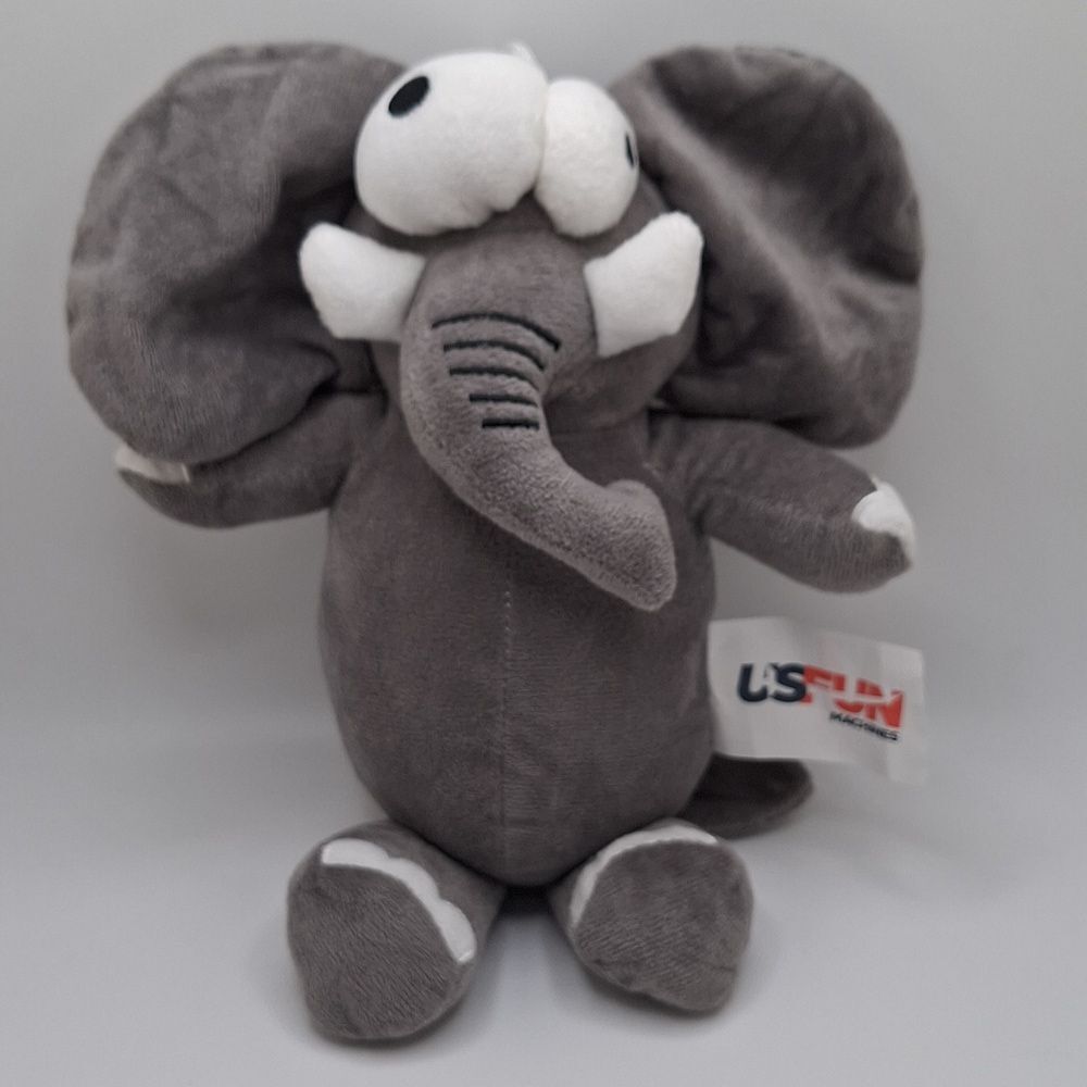 US Fun Machines Gray Elephant Plush Toy